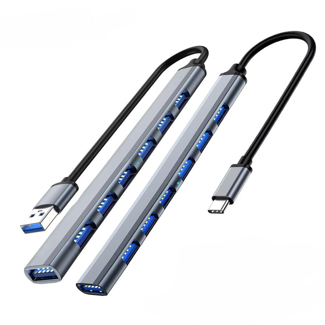 7 Port USB 3.0 Hub, Aluminum Power Delivery USB C to USB 3.0 Hub USB Splitter for MacBook, Mac Pro/Mini, iMac, Ps4, PS5, Surface Pro, Flash Drive (USB-C)
