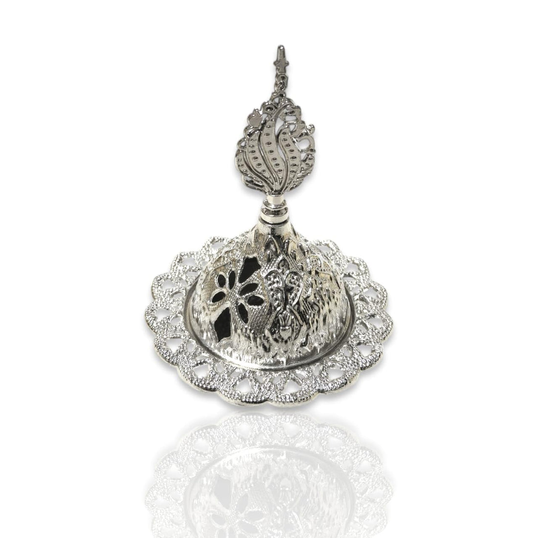 Premium Metal Incense Burner in Multiple Shapes and Colors | Perfect for Holidays and Celebrations | (Silver 2)