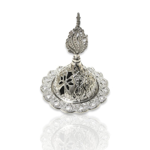 Premium Metal Incense Burner in Multiple Shapes and Colors | Perfect for Holidays and Celebrations | (Silver 2)
