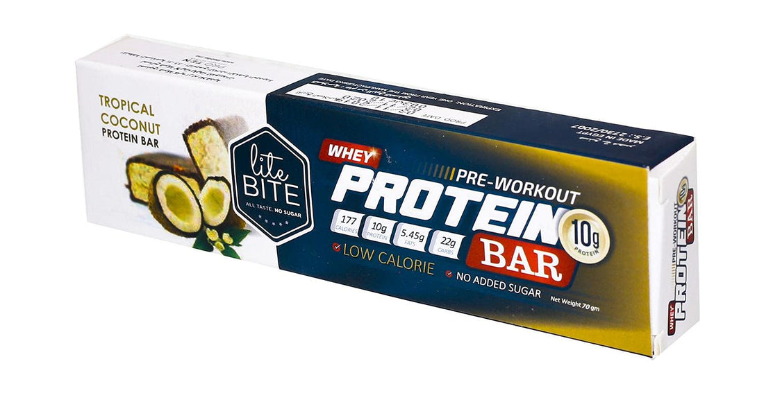 Lite Bite Tropical Coconut Whey Protein Bar 70 Grams