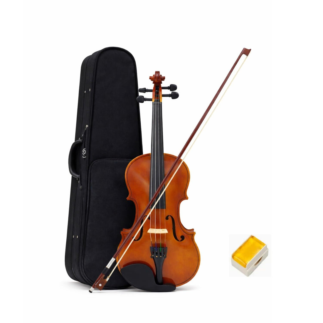Violin 4/4 Full Size, Violin Set for Adults Beginners and Students, Maple Wood, with Hard Carry Case, Rosin & Bow, Musical Instruments Violin