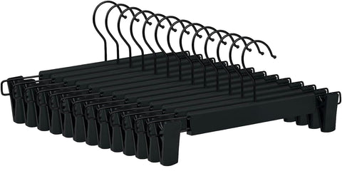 Ahmed & Mohammed Skirt Pants Hangers with Adjustable Clips & 360° Swivel Hook – Black Plastic – Durable & Non Slip Space Saving Closet Organization" by Ahmed & Mohammed (10)