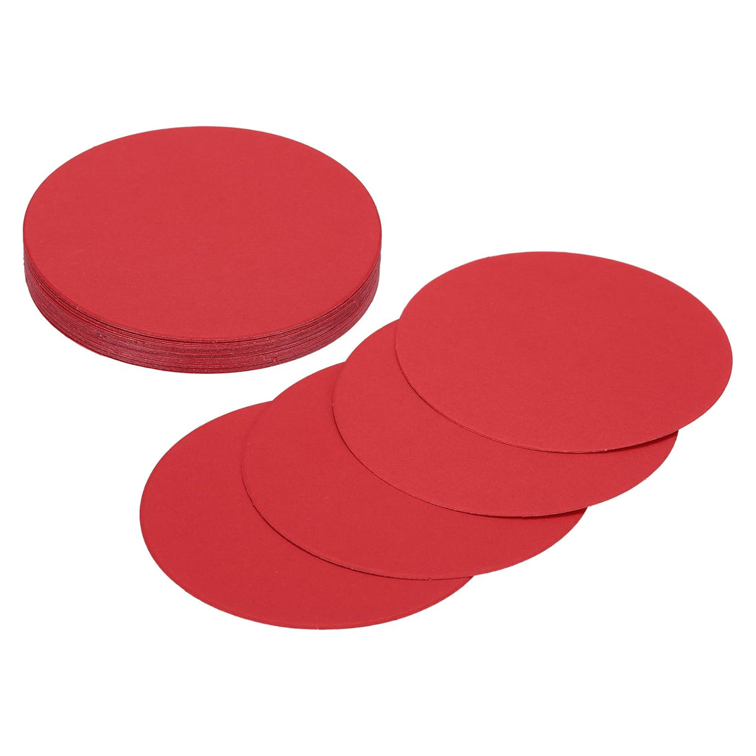 MECCANIXITY 24 Pcs Circle Card Stock, 2 Inch Round Cutouts Paper Thick Cardboard Circles for Crafts Paint Supply DIY Projects Bulletin Board Decor, Red