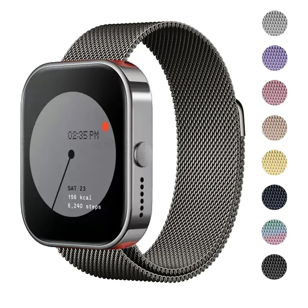 O Ozone Milanese Single Loop Band Compatible with CMF by Nothing Watch Pro Watchband Bracelet, Metal Mesh Magnetic loop Magnetic Folding Buckle Adjustable Sport Straps for Men Women