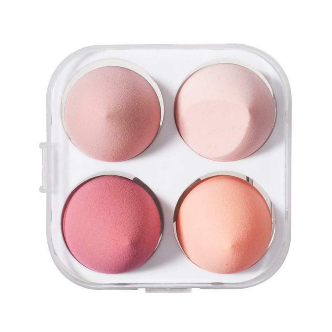 idamakii 4 Pcs/set Makeup Egg Sponge Beauty Blender, Latex Free Flawless Coverage Sponges, Beauty Cosmetic Foundation Blending Applicator Puff - Wet and Dry Use (Pink)