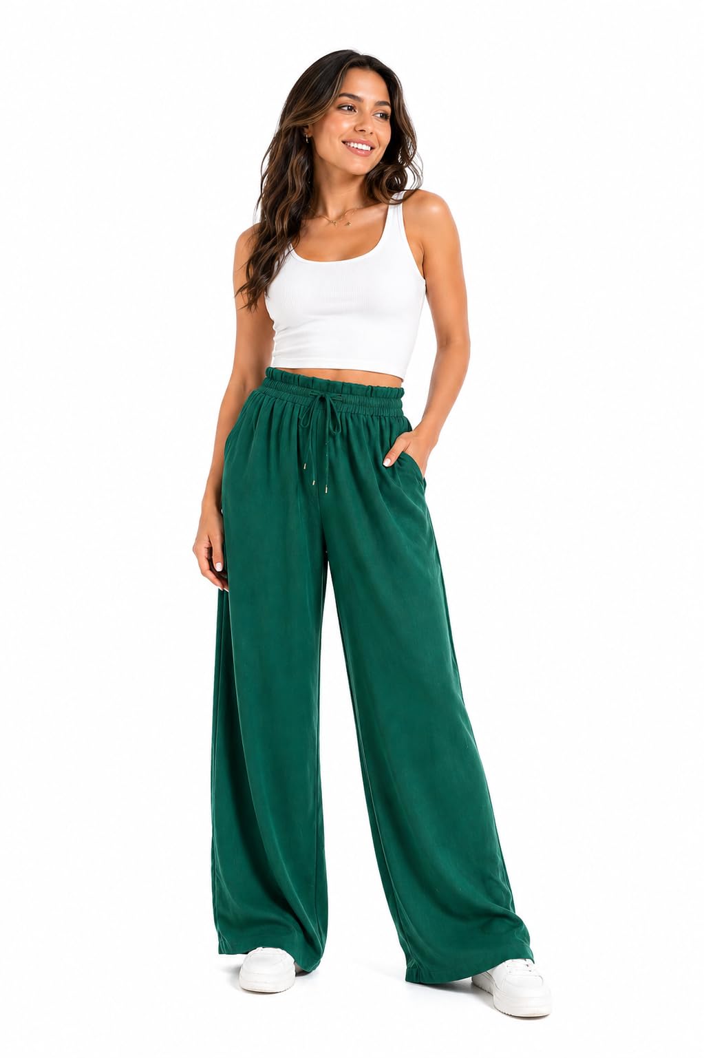 Women's Lightweight Flare Linen Pants – Summer Comfortable & Breathable – Stylish Casual Style for Daily Outings & Travel – Soft Fabric Practical Easy to Match