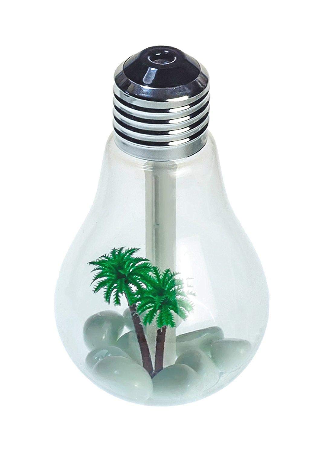 Automatic Shut-off 10+ Hours Use Colorful USB Mini Desktop LED Bulb Humidifier Lights - 400ml