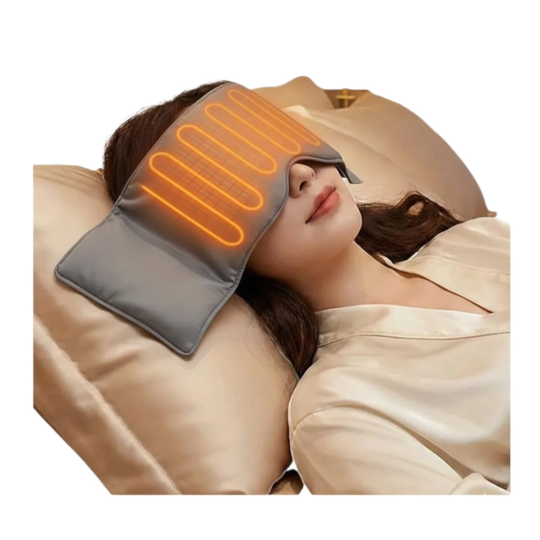 Volora Electric Heated Eye Mask, Grey, 69 x 17 cm, Multifunctional Heated Eye Mask for Neck, Eyes, Back, Belly