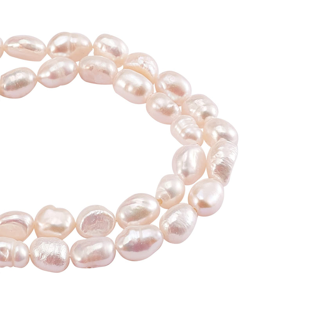 LiQunSweet 40 Pcs Two Sides Polished Natural Cultured Freshwater Pearl Beads Strands for Jewelry Making Party Wedding Decoration - 6~8x5.5~6.5mm