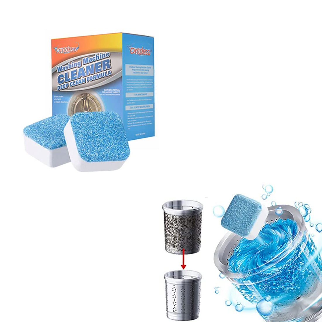 ToolHouse 12PCS Washing Machine Cleaner Effervescent Tablets, Washing Machine Cleaner Descaling Agent, Deep Cleaning Tablets, Suitable for Washing Machine Cleaning/Sterilization/Dirt removal