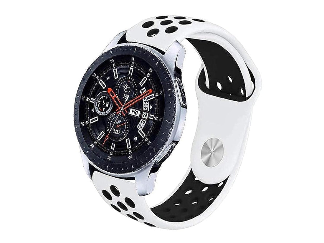 CoolCat 22MM Silicone Sports Watch Band for Amazfit GTR 47mm, GTR 2, GTR 2e, GTR3, GTR4, Pace, Stratos, Stratos 3, 2s, Nexo (Black, White)