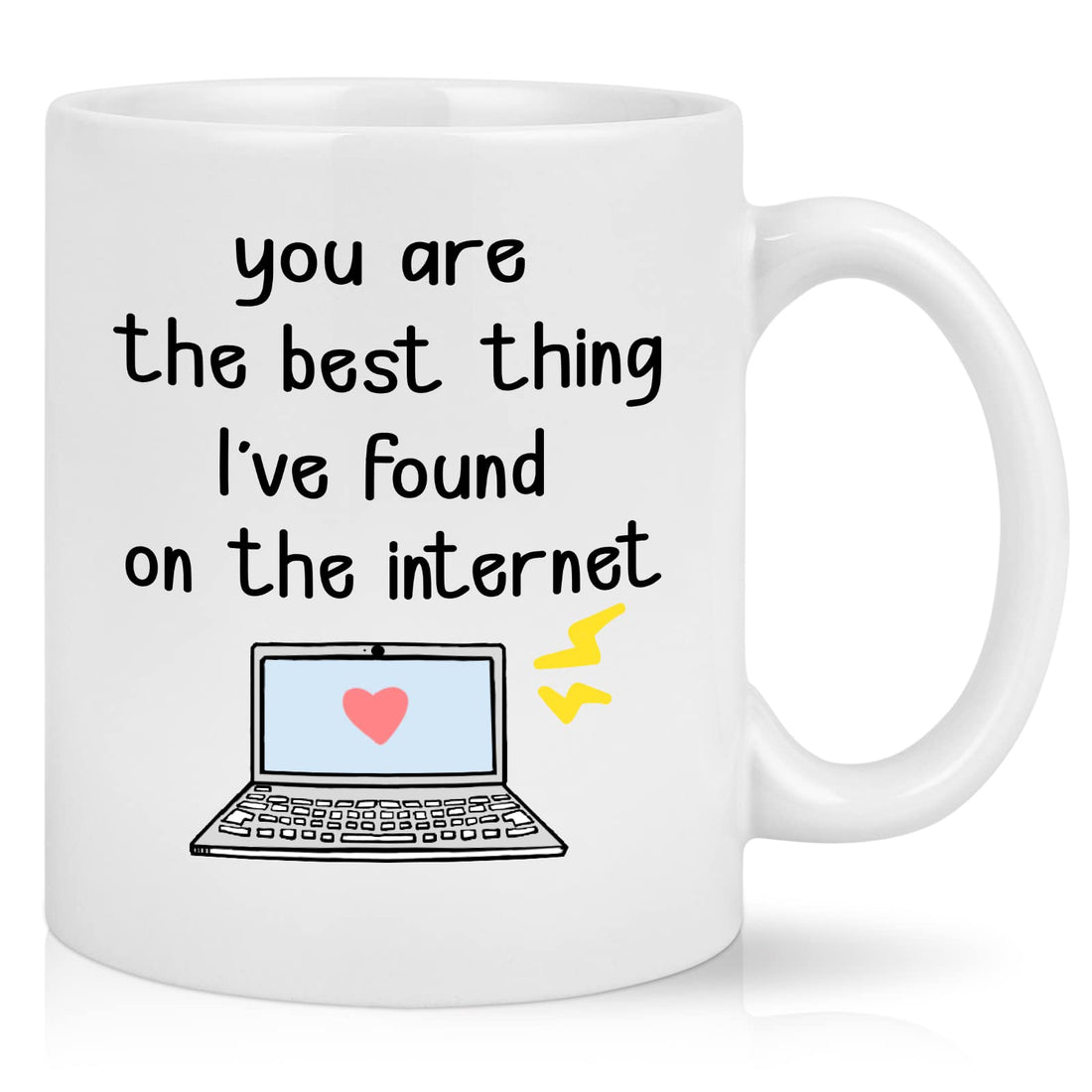 Cabtnca Valentines Day Gift for Him Her, Best Thing I've Found on The Internet, Valentines Coffee Mug, Met Online Gifts, Mens Valentines Gifts, Boyfriend Girlfriend Birthday Gifts, 11Oz