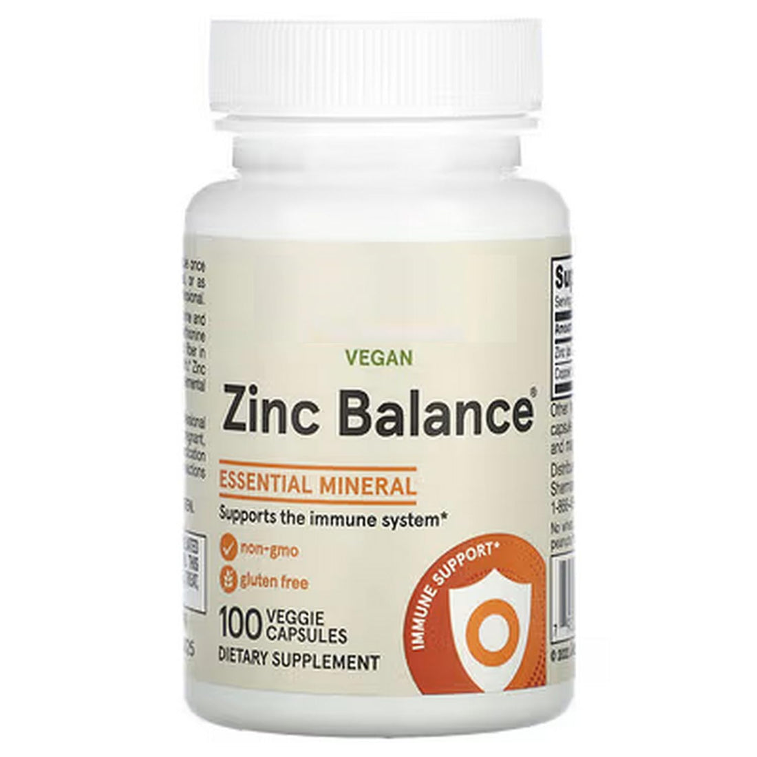 Zinc Balance 100 Capsules, with Practical Pill Box, Laboratory Tested, Gluten Free, Soy Free, Vegetarian