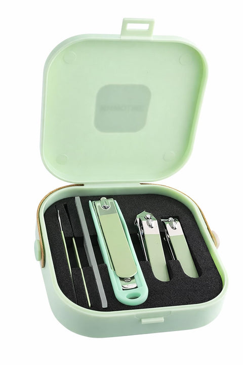 6 in 1 Stainless Steel Pedicure & Manicure Grooming Kit with Travel Case, Mini Nail Clipper Set for Fingernails & Toenails, Ultra Sharp Sturdy Cutters for Home & Travel (Multicolor)
