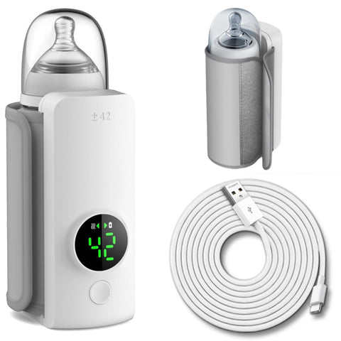 Bottle Warmer On The Go,Portable Bottle Warmer For Travel,Rapid Heating,Battery Operated Infant Milk Warmer Bottle Sleeve