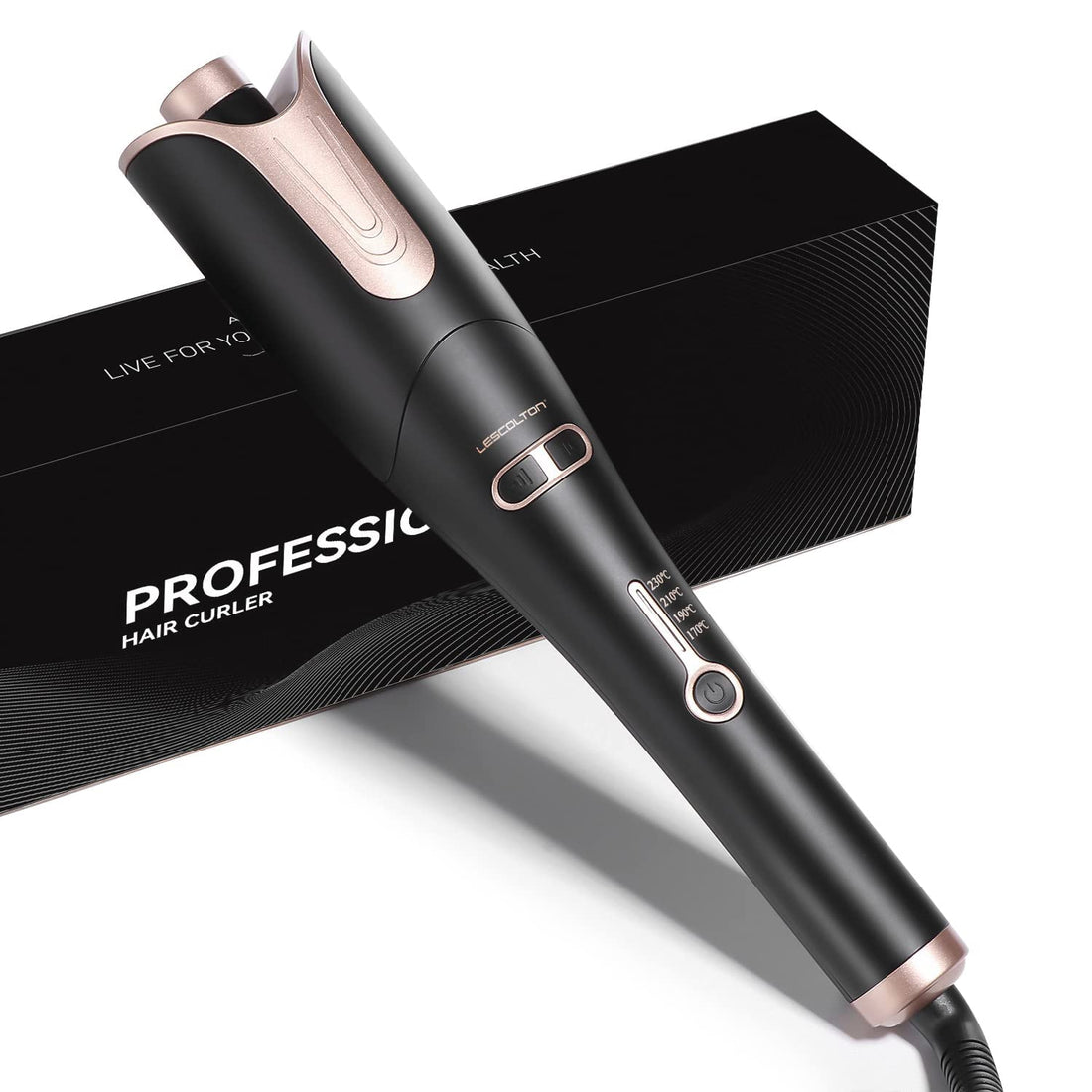 Automatic Curling Iron, LESCOLTON Rotating Curling Iron with 1" Large Barrel Curls, Auto Hair Curler Wand with 4 Temp & Dual Voltage, Anti-Scald, Auto Shut-Off Spin Iron for All Ages
