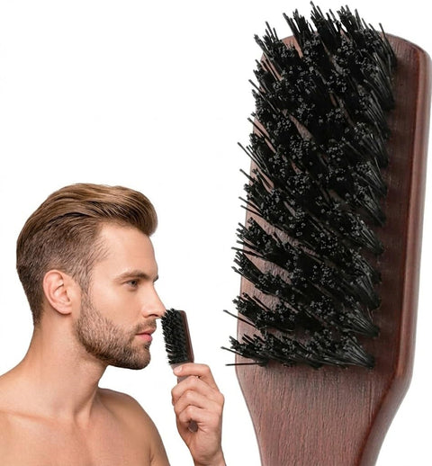 Beard Brush For Men, Oil Hair Beard Brush Beard Comb For Men with Non-Slip Handle Soft & Comfortable Mustache Grooming & Styling Brush For Men's