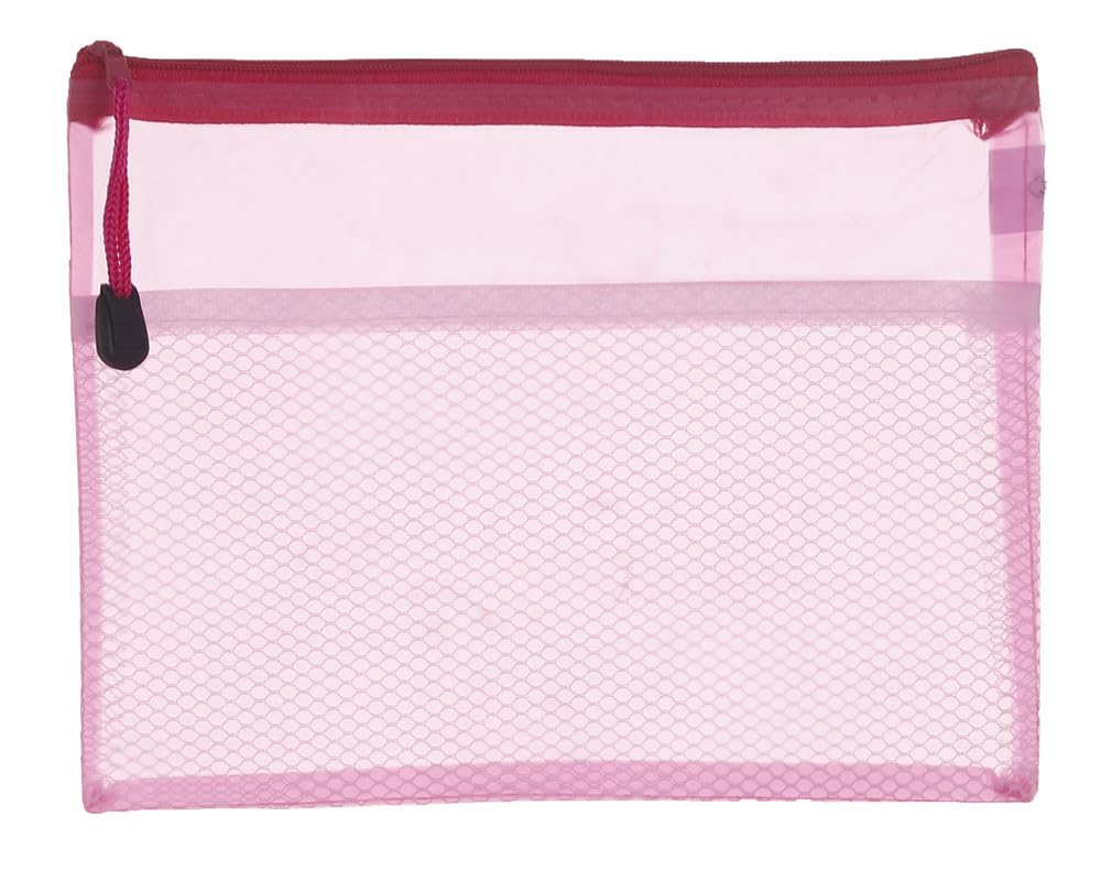 3A MS1008-A5 Plastic Zipper File 17 * 23 cm 1 Piece - Pink