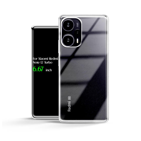 For Xiaomi Redmi Note 12 Turbo HD Transparent Tpu Silicone Back Cover, Anti Yellowing And High Protective From Shocks Compatible with Xiaomi Redmi Note 12 Turbo (6.67") (Transparent)