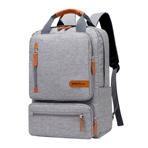 Outdoor Backpack Men and women multi-function travel fashion Oxford Brass chain. business backpack Suitable for outings/hiking/schools (Color : Gray, Size : 44 * 30 * 12cm)