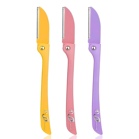 Modern Razor Blades for Women - Colorful Plastic Design, Gentle on Sensitive Skin, Set of 3 Ergonomic Razors for Smooth Facial Shaving