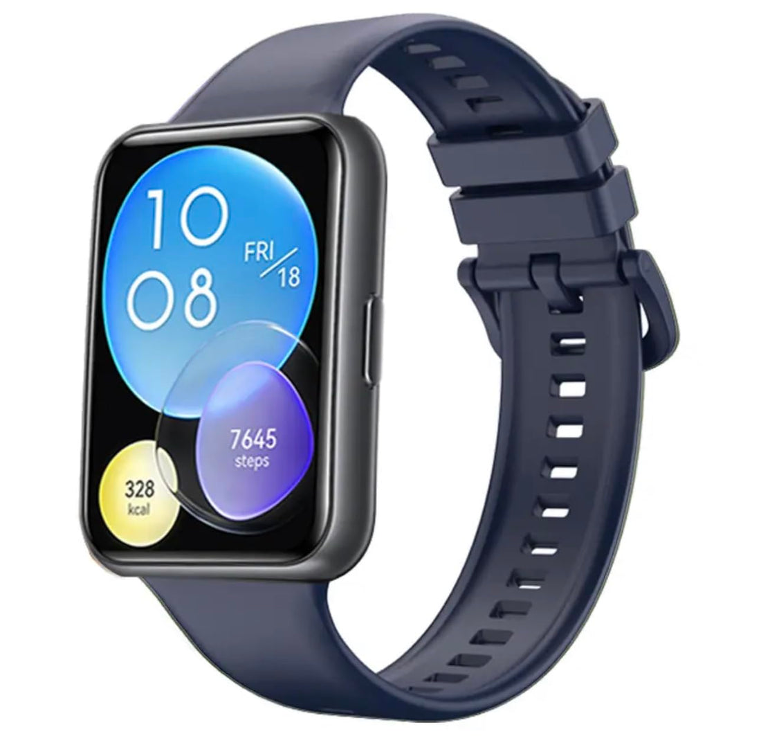 Fekra Silicone Replacement band Compatible with Huawei Fit 2 Watch, Solid color watch strap