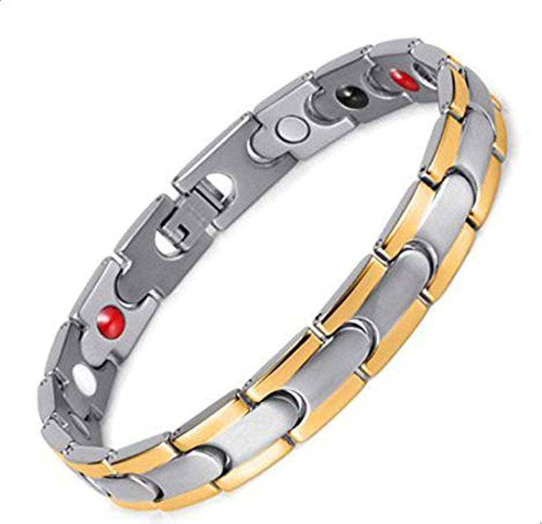 Medical energy bracelet with germanium stone to get rid of electrical charges in body and balance for unisex - 2724450571252