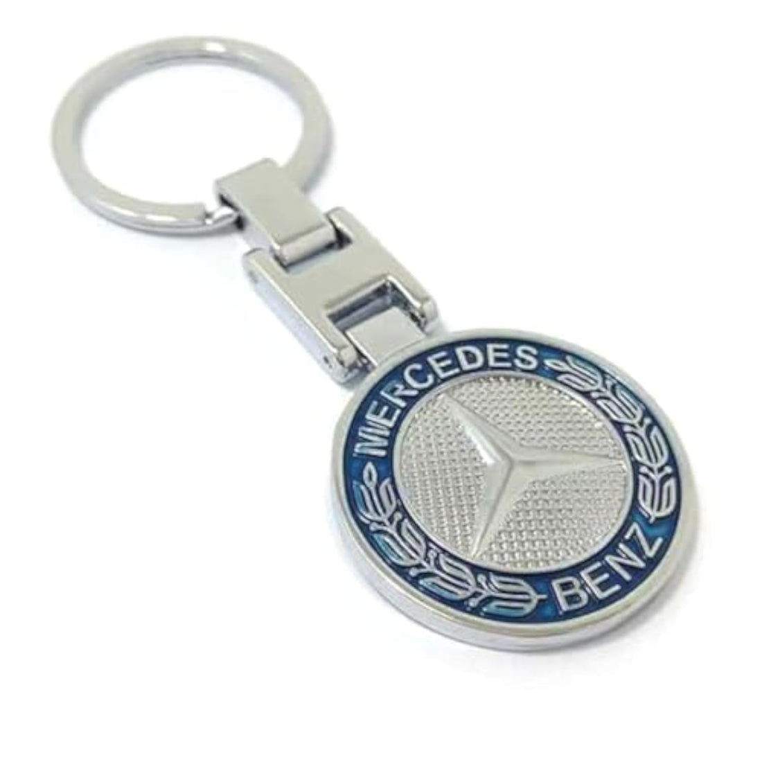 Generic Metal Nickel Plated Double Face Logo Mercedes Benz Keychain
