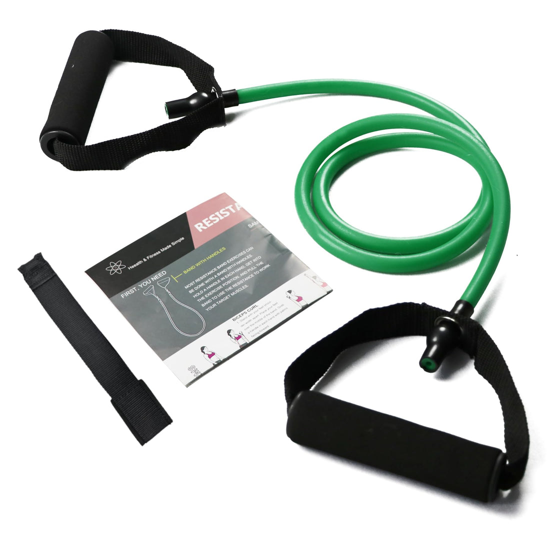 zhiamz Resistance Bands with Handles, Single Resistance Bands, Exercise Bands with Handles, for Resistance Training, Physical Therapy, Home Workouts, Fitness, Pilates, Boxing Strength Training (30lbs)