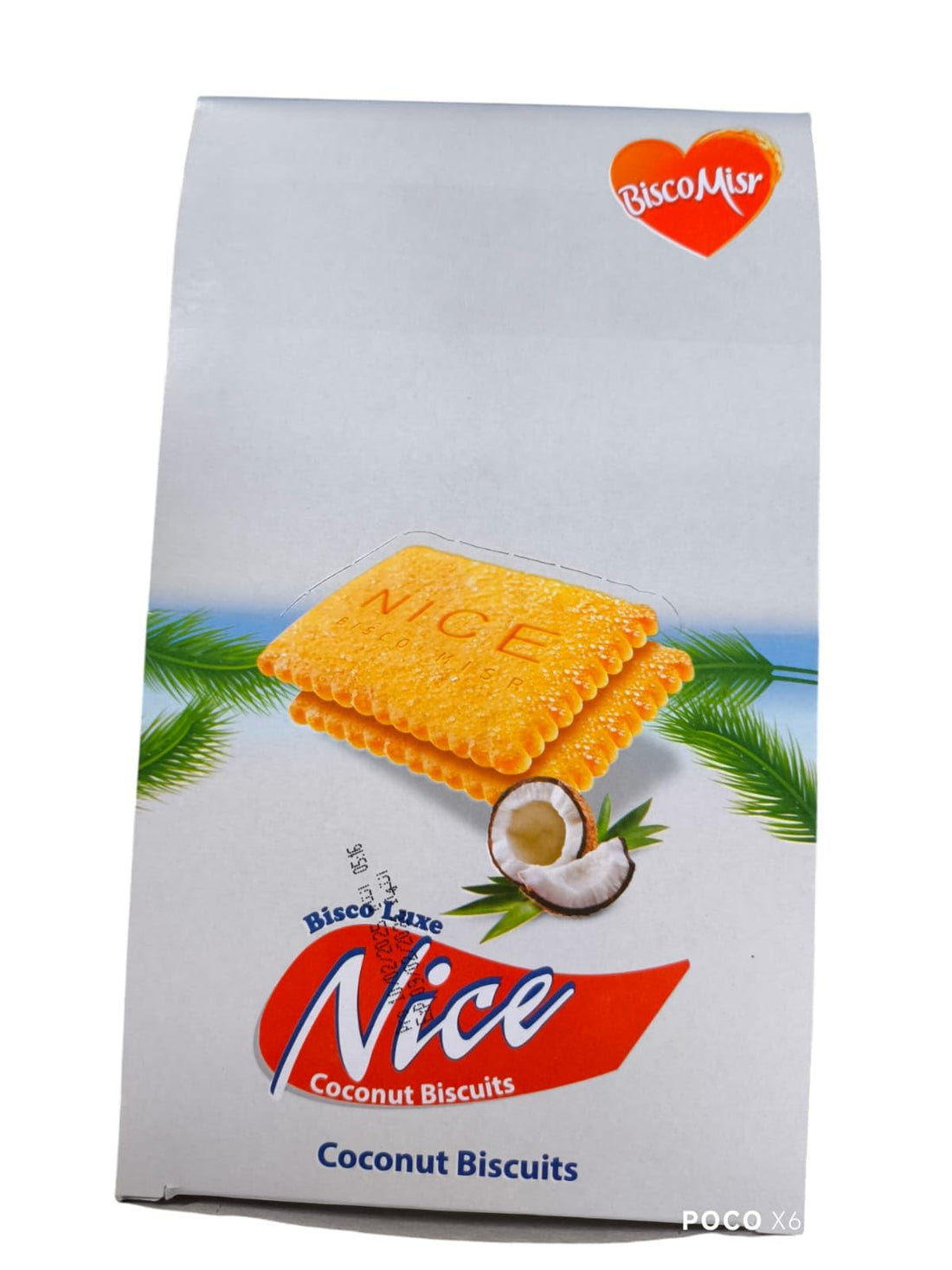 Bisco Misr Nice Coconut Biscuits 6-Pieces 45 g 12-Pack