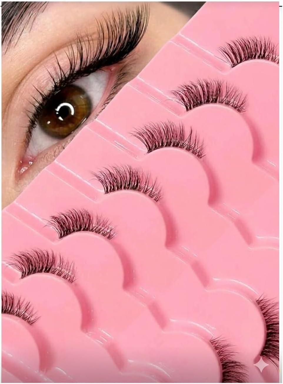 10 Pcs Mixed Length and Volume False Eyelashes Cat Eye Lashes Natural Short Soft Volume False Eyelashes