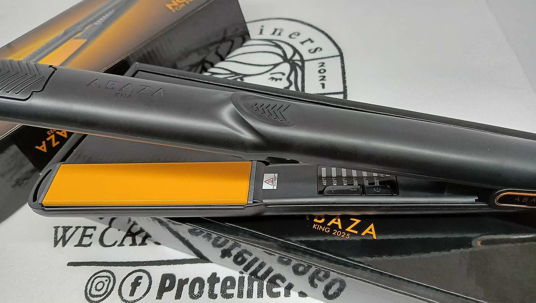 ABAZA 2025 Professional Hair Straightener, Black with Orange Accents