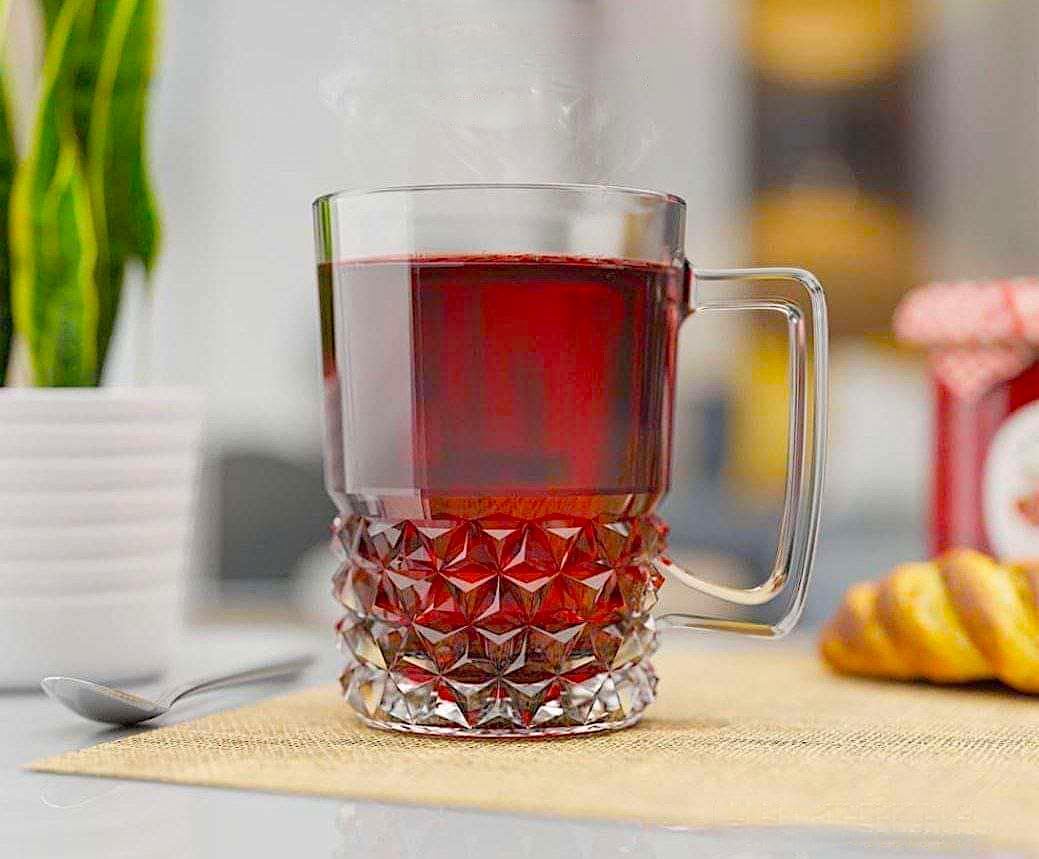Hexagonal Stemless Glass Drinking Cup Set of 6, 350ml Capacity, Marvil 3pcs
