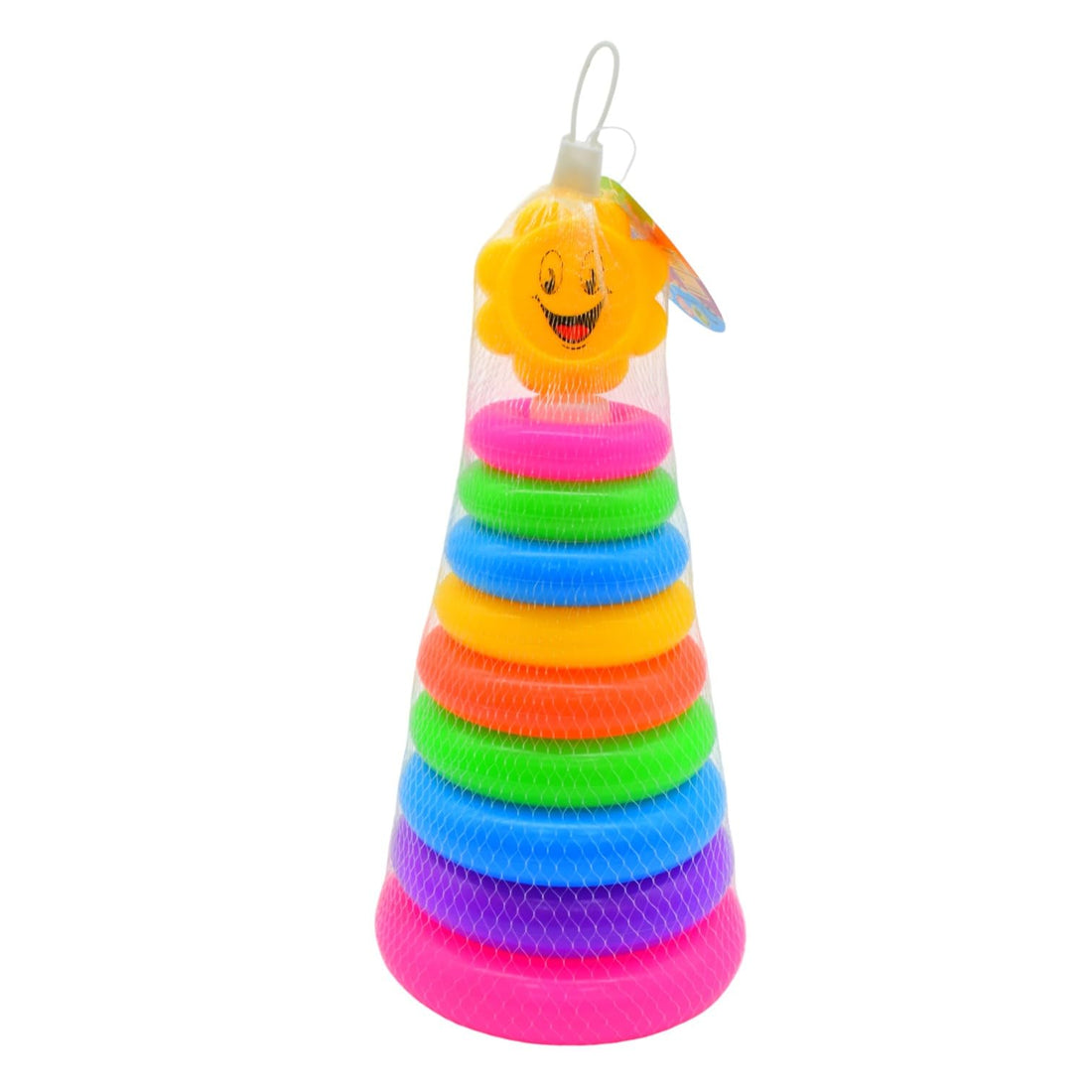 Rainbow Plastic Stacking Ring Toy Set - Multicolor