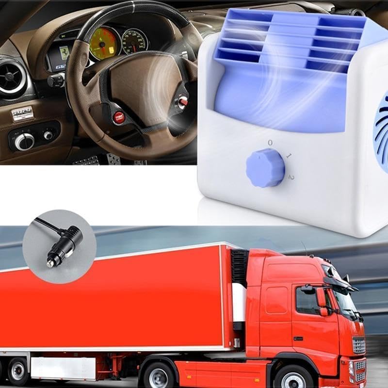 Car Air Diffuser, Travel Air Diffuser, Bladeless Design with 3-Speed Options for Summer Cooling, Compatible with Car & Truck Air Conditioning Systems, Now Exclusive in Al-Isra