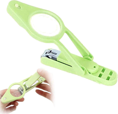 Professional Stainless Steel Nail Clippers with Foldable Magnifying Glass and Built-in LED Light, Multifunctional Nail Care Tool, Portable Splash-Proof Nail Clipper for Home and Travel Use