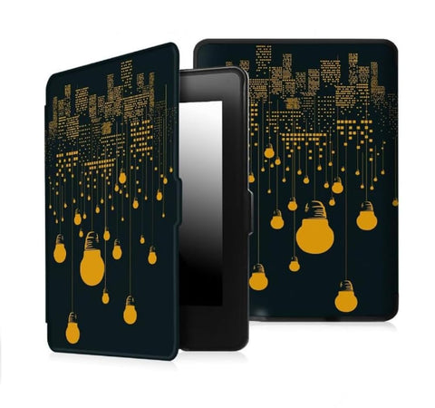 Fekra Premium Pu leather Case for Kindle Paperwhite 11th Generation and Kindle Paperwhite Signature Edition (6.8 inch, 2021 Release) - Cover with Auto Wake/Sleep, (Lights)