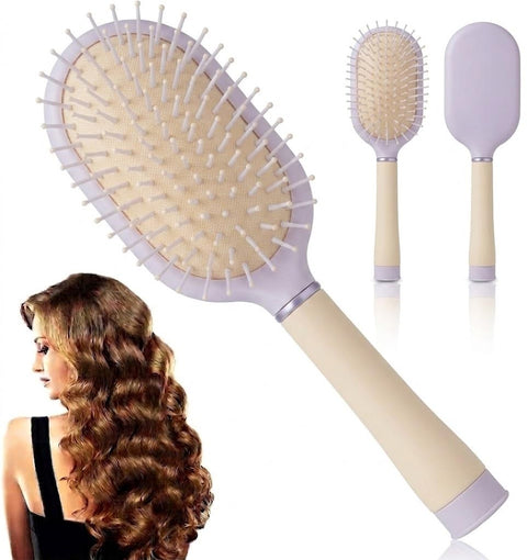 Hair Styling Paddle Brush Detangling Massage Comb for Curly Thick Straight Hair Comfortable Non-skid Handle for Wet and Dry Use for Scalp Massaging and Easy Combing-MULTICOLOR-1PC-N2