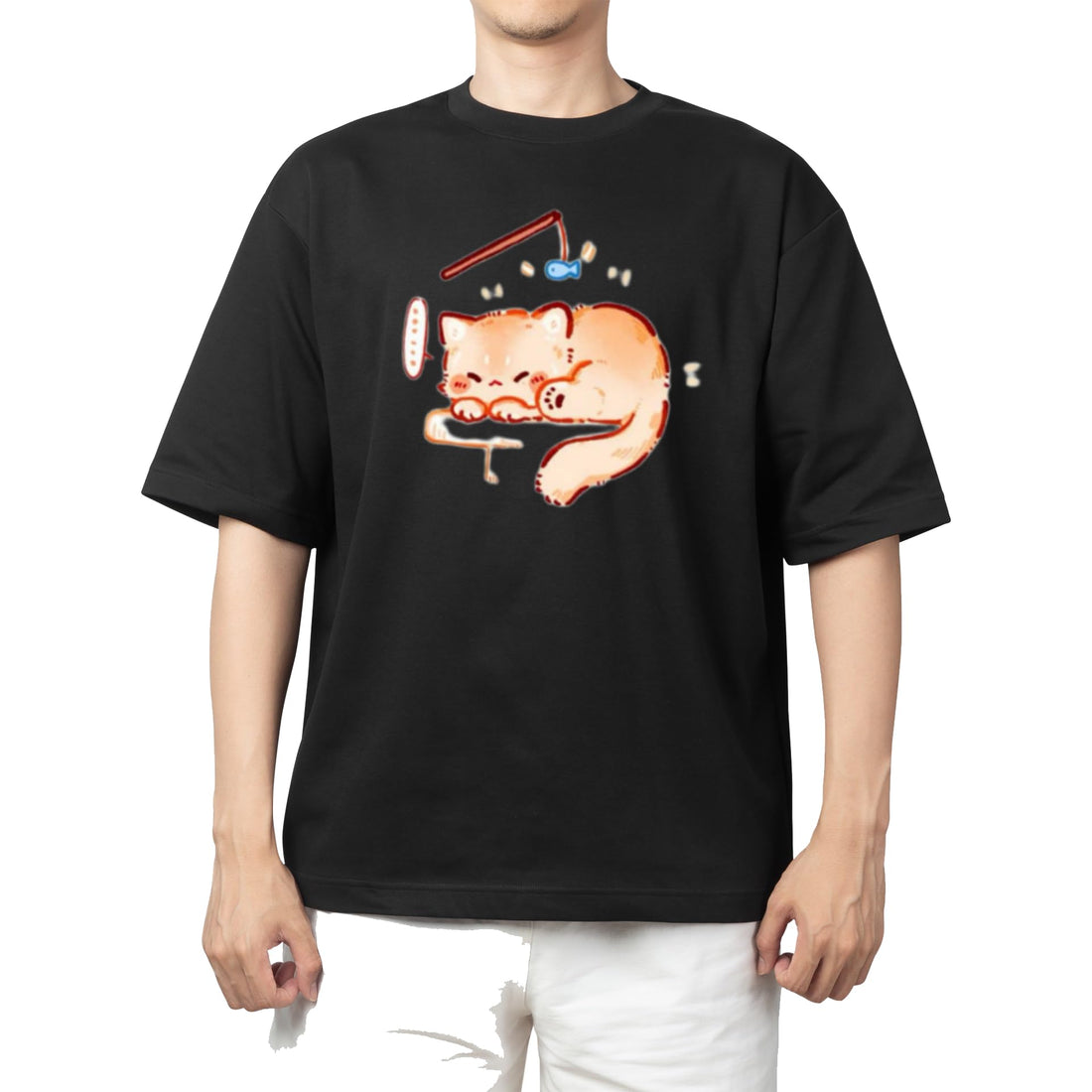 CUTE kawaii kitty cat black t-shirt oversize 76