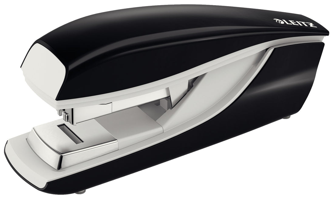 Leitz 55230195 Stapler, 40 Sheet Capacity, Ergonomic Metal Body, Includes Staples, Flat Clinch, NeXXt Range, 55230095 - Black