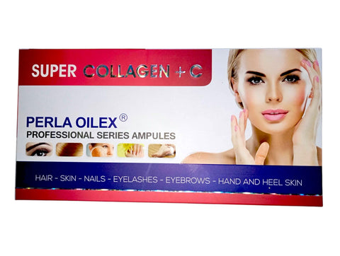 Ampoules "Super Collagen" + Vitamin C 5x10ml | Professional Hair Repair Serum Rejuvenating Skin, Eyelashes & Eyebrows | Secret to Natural Radiance and Lasting Youth