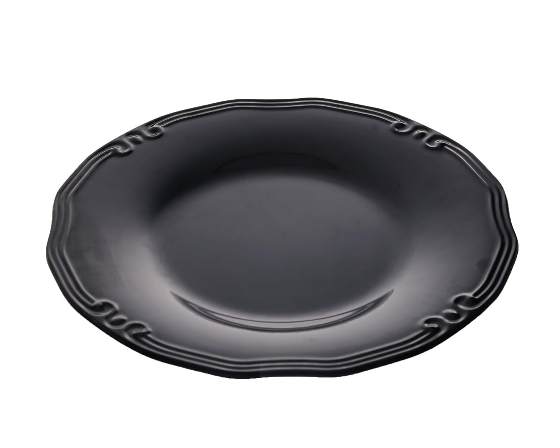 CHN Round Florence Serving Platter 33cm 100% Pure Melamine Durable Shatterproof BPA Free Dishwasher Safe – Navy