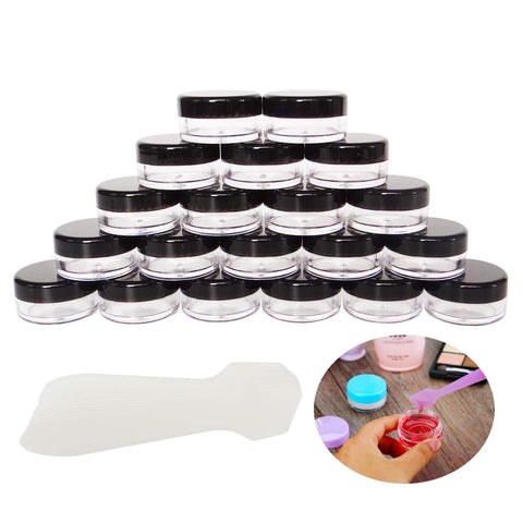 GreatforU 20 pieces 5 g empty samples, cream containers, cosmetic containers, 5 ml cosmetic containers with lids for make-up, eye shadow, nails, beads, lip gloss, balm, bath lotion, face cream,