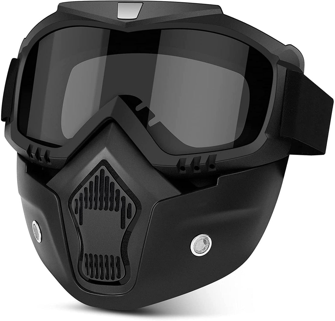 SARTE TPU Goggle Mask Anti Scratch UV Protective Open Face & Eyewear Windproof Dirt Shield Adjustable Strap Soft Foam Padded Detachable for Cycling Bike Off Road Racing Riding Unisex