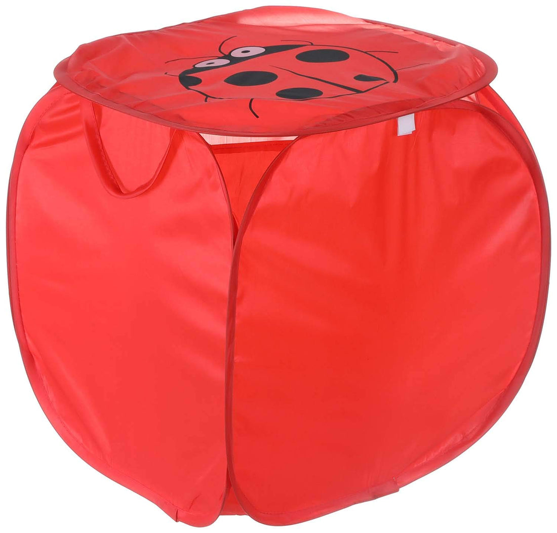 Square Satin Laundry Basket, 45 x 45 x 45 cm - Red