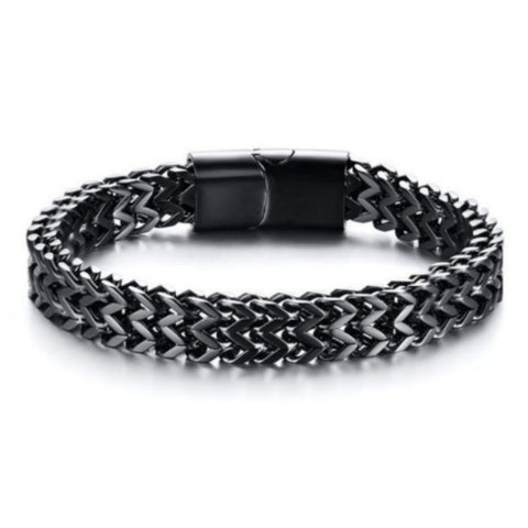 Bracelets for Men-Stainless Steel Magnetic Clasp Franco Chain Mens Bracelet, This Franco Chain is Non Tarnish and suits as Everyday Jewelry, Gift for Men Dad Husband Boyfriend Brothers