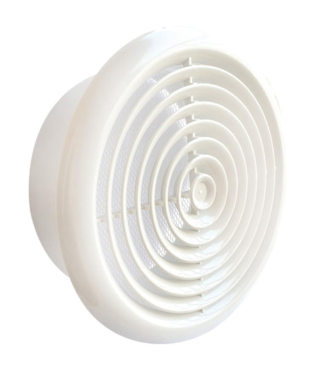 5 Inch Round Grill Ventilation Fan - White - Outdoor - Minimalist Style