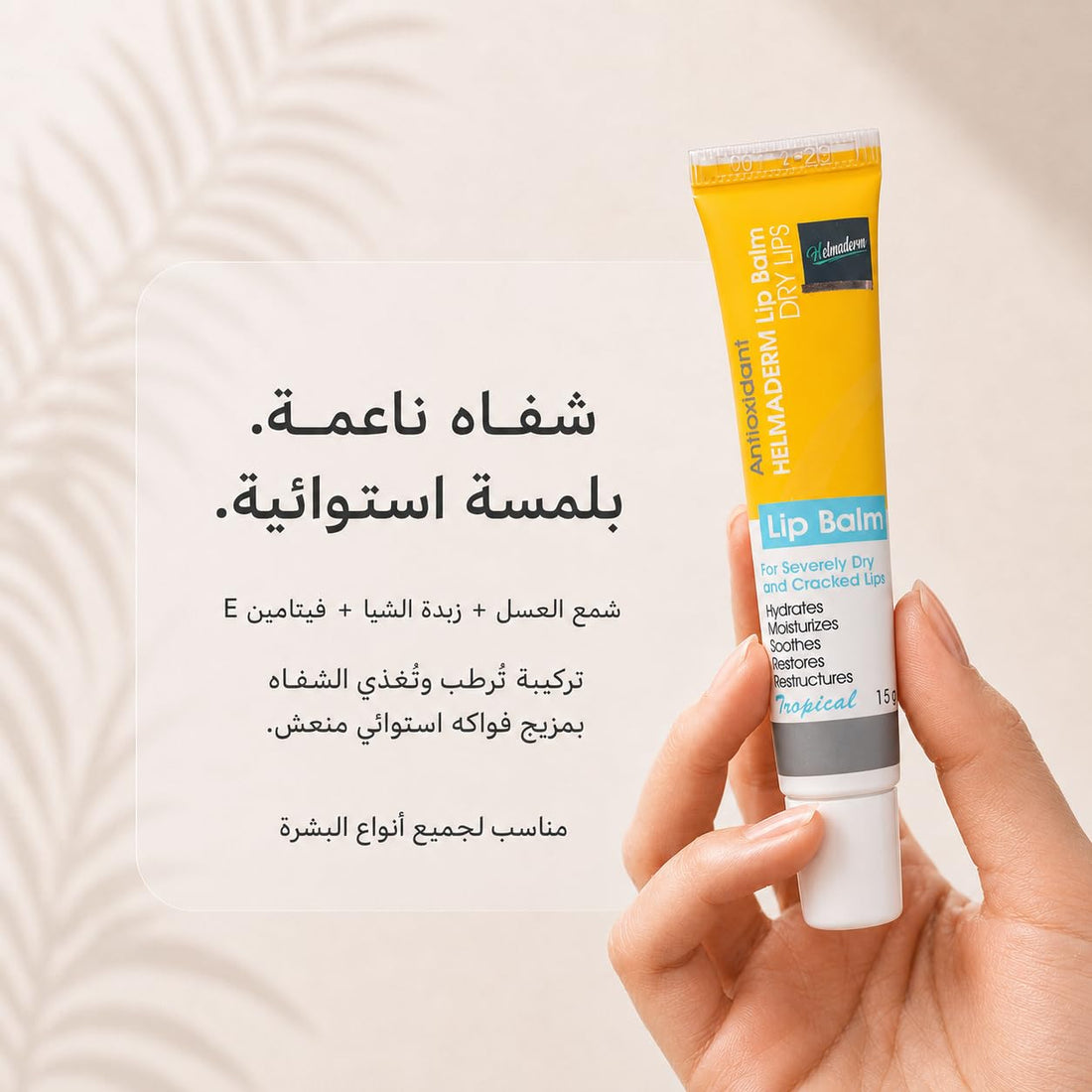 HELMADERM Lip Balm, Tropical Flavour 15 Gm
