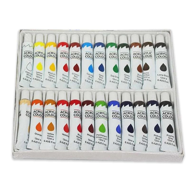 Keep Smiling B7500-24 Premium Acrylic Paint Set Of 24 Tube 12ml - Multi Color