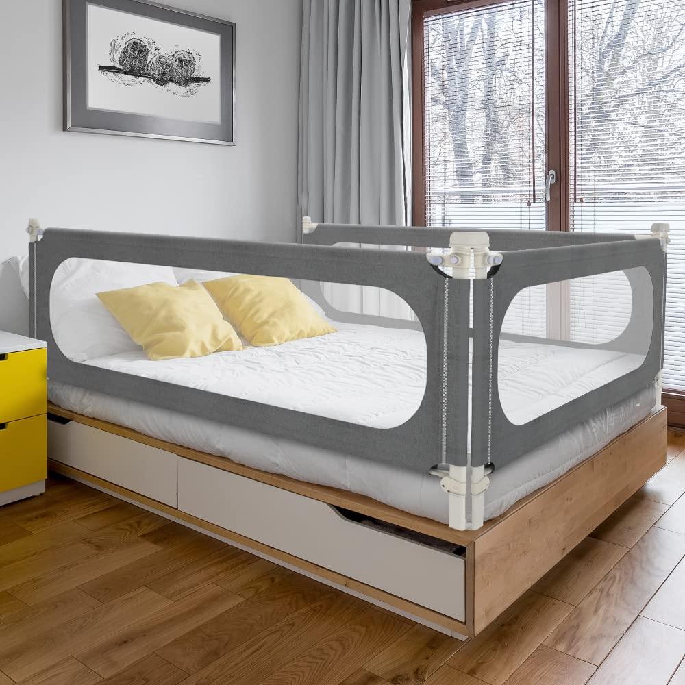 Bed Rails for Toddlers, Extra Tall 32 Levels of Height Adjustment Specially Designed for Twin, Full, Queen, King Size - 2023Upgrade Model Safety Bed Guard Rails for Kids (1 Side:59"(L) ×27"(H))